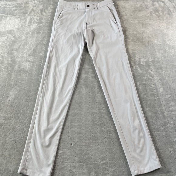 Lululemon Commission Pants Mens 28 Cream Slim Ventlight Lightweight Casual - Picture 1 of 11